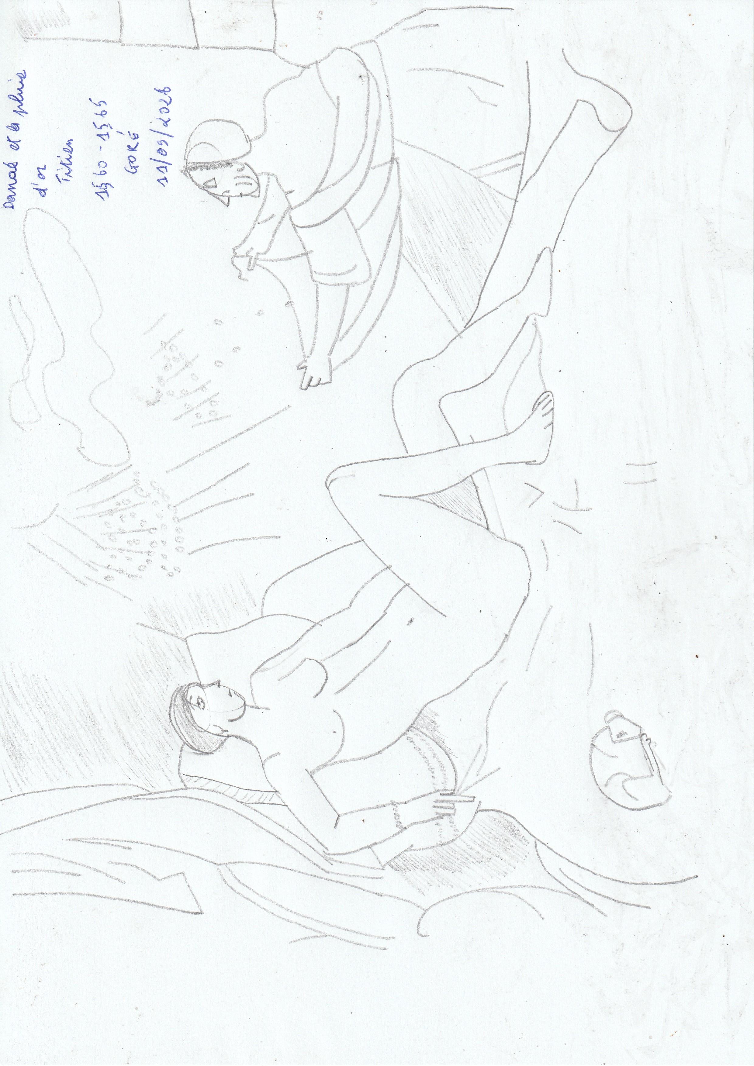 Danaé et la pluie d'or, dessin de Goli Gore Gbaka